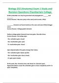 Biology 252 &lpar;Anatomy&rpar; Exam 1 Study and  Revision Questions Chamberlain College&period;