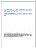 ALABAMA INSURANCE EXAM TEST 2024&sol;2025 ACTUAL QUESTIONS & ANSWERS &lpar;100&percnt; CORRECT&rpar; GRADED A