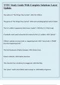 TTTC Study Guide With Complete Solutions Latest Update 