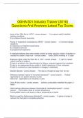     OSHA 501 Industry Trainer &lpar;2016&rpar; Questions And Answers Latest Top Score&period;