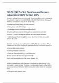 NCLEX NGN Pre-Test Questions and Answers Latest &lpar;2024&sol;2025&rpar; Verified 100&percnt;