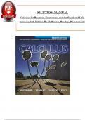 Solution Manual for Calculus for Business&comma; Economics&comma; and the Social and Life Sciences&comma; Brief Version&comma; 11th Edition By Hoffmann&comma; All 7 Chapters Covered&comma; Verified Latest Edition
