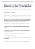 Minnesota Post Exam Study Guide Exam Questions And 100&percnt; Accurate Answers&period;