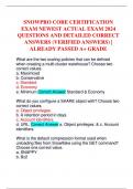 SNOWPRO CORE CERTIFICATION EXAM NEWEST ACTUAL EXAM 2024 QUESTIONS AND DETAILED CORRECT ANSWERS &lpar;VERIFIED ANSWERS&rpar; &vert; ALREADY PASSED A&plus; GRADE