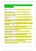 Management Principles Exam Questions with Answers 