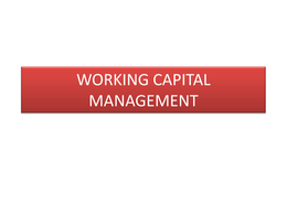 Working capital notes