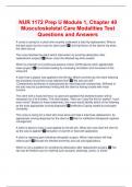 NUR 1172 Prep U Module 1&comma; Chapter 40 Musculoskeletal Care Modalities Test Questions and Answers
