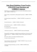 State Board Radiology Exam Practice UPDATED Exam Questions and  CORRECT Answers