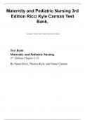 Test Bank  Maternity and Pediatric Nursing  3 rd  Edition Chapter 1-51  By Susan Ricci&comma; Theresa Kyle&comma; and Susan Carman