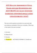 ATI HEALTH ASSESSMENT FINAL EXAM 350 QUESTIONS AND CORRECT  ANSWERS &lpar;VERIFIED ANSWERS&rpar; 2024 LATEST UPDATES BRAND NEW&excl;&excl;