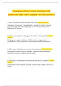 Champions Powerhouse Training SAE questions with 100&percnt; correct verified answers