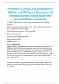 WU NUR 211 Growth and development&sol;  Cellular reg&sol;F&E Prep U Questions and  Answers with Rationales Actual and  Accurate Walden University