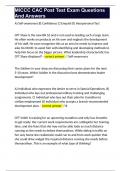 MICCC CAC Post Test Exam Questions And Answers 