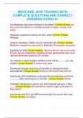 MEDICARE- AHIP TRAINING WITH COMPLETE QUESTIONS AND CORRECT ANSWERS RATED A&plus;