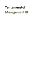 Tentamenstof management III H1