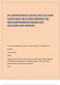 PN COMPREHENSIVE ONLINE PRACTICE EXAM LATEST 2024&vert; WITH 100&percnt; VEERIFIED 750&plus; NGN QUESTIONSWITH GOLDEN TIPS SOLUTIONS AND ANSWERS