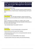 NASCLA Contractors Guide to Business&comma; Law&comma; and Project Management Questions And Answers 