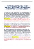 AHIP MODULE 5 RELIABLE STUDY MATERIAL WITH COMPLETE QUESTIONS AND CORRECT ANSWERS RATED A&plus;