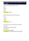 AAH EKG practice Exam Questions and Answers 