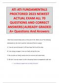 ATI ATI FUNDAMENTALS  PROCTORED 2023 NEWEST  ACTUAL EXAM ALL 70  QUESTIONS AND CORRECT  ANSWERS&vert;ALREADY GRADED  A&plus; Questions And Answers