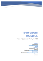 Thuisopdracht sociologie