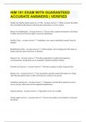 HIM 101 EXAM WITH GUARANTEED ACCURATE ANSWERS &vert; VERIFIED