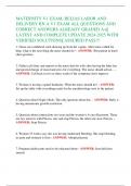 MATERNITY V1 EXAM&comma; RELIAS LABOR AND  DELIVERY RN A V1 EXAM ALL QUESTIONS AND  CORRECT ANSWERS ALREADY GRADED A&plus;&vert;&vert;  LATEST AND COMPLETE UPDATE 2024-2025 WITH  VERIFIED SOLUTIONS&vert;&vert; ASSURED PASS&excl;&excl;&excl;