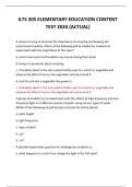  ILTS 305 ELEMENTARY EDUCATION CONTENT TEST 2024 &lpar;ACTUAL&rpar; 2024 QUESTIONS AND ANSWERS 