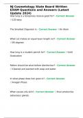 NJ Cosmetology State Board Written EXAM Questions and Answers &lpar;Latest Update 2024&rpar;