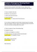 Pediatric Emergency Nursing Exam Questions And Answers 