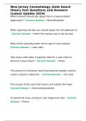 New Jersey Cosmetology state board theory test Questions and Answers &lpar;Latest Update 2024&rpar;