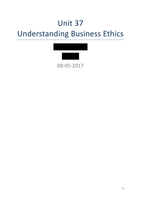 Unit 37 - Understanding Business Ethics