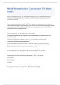 Mold Remediation Contractor TX State exam Questions and Answers Latest&semi;&lpar;2024&sol;2025&rpar;&sol; Graded A&plus;