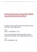 Purdue University&colon; Spring 2022 FERPA Quiz UPDATED 2024 LATELY