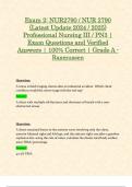 Exam 2&colon; NUR2790 &sol; NUR 2790 &lpar;Latest Update 2024 &sol; 2025&rpar; Professional Nursing III &sol; PN3 &vert; Exam Questions and Verified Answers &vert; 100&percnt; Correct &vert; Grade A - Rasmussen