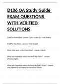 D106 OA Study Guide EXAM QUESTIONS WITH VERIFIED SOLUTIONS
