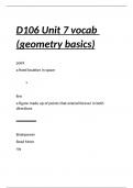 D106 Unit 7 vocab &lpar;geometry basics&rpar;