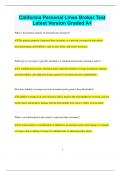 California Personal Lines Broker Test  Latest Version Graded A&plus;