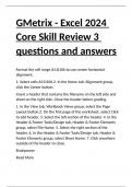 GMetrix - Excel 2024 Core Skill Review 3 questions and answers&period;