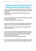 OBSTERICS ADAPTIVE EXAM QUESTIONS  WITH ACCURATE SOLUTIONS RATED A&period;