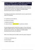 Adult CCRN&sol;PCCN certification practice test Exam Questions And Answers 