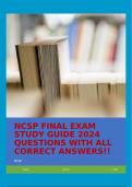NCSP FINAL EXAM STUDY GUIDE 2024 QUESTIONS WITH ALL CORRECT ANSWERS&excl;&excl;