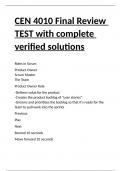 CEN 4010 Final Review TEST with complete verified solutions&period;