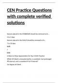 CEN Practice Questions with complete verified solutions&period;