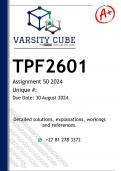 TPF2601 Assignment 50 &lpar;DETAILED ANSWERS&rpar; 2024 - DISTINCTION GUARANTEED 