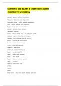 Nursing 160 Exam 1