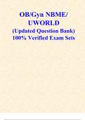 OB&sol;Gyn NBME&sol; UWORLD 2024&sol;2025  &lpar;Updated Question Bank&rpar;  100&percnt; Verified Exam Sets 