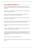 Intro to Business Chapters 1-17 questions with answers