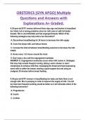 OBSTERICS &lpar;GYN APGO&rpar; Multiple  Questions and Answers with  Explanations A&plus; Graded
