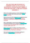 EPA SECTION 608 TECHNICIAN CERTIFICATION ACTUAL EXAM QUESTIONS AND DETAILED CORRECT ANSWERS 2024-2025 &vert; ALREADY PASSED GRADED A&plus;